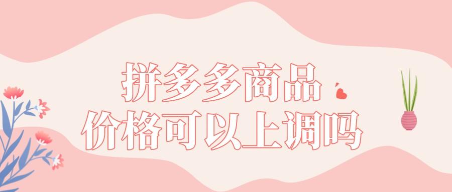 拼多多白天可以改价格吗？拼多多商品价格可以上调吗