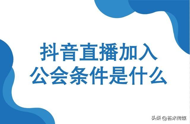 抖音直播公会需要什么条件（什么是抖音直播公会）